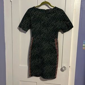 W118 by Walter Baker green tan and rust fully lined dress size small